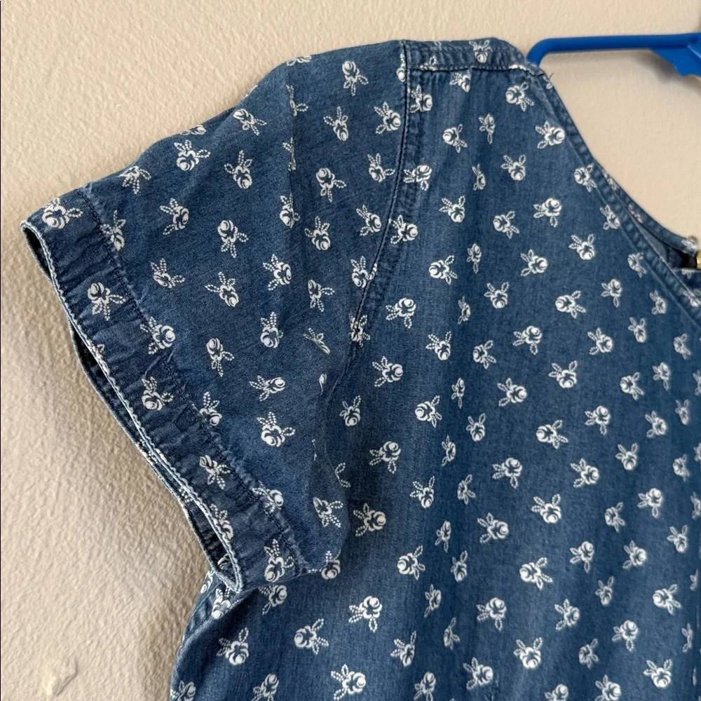 Vintage Liz Claiborne Navy Patterned Midi Dress 8 - Picture 4 of 6